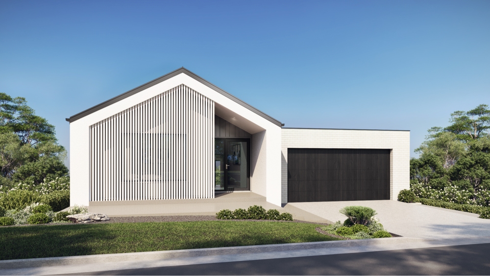 James Hardie Sharmaine Highton modern facade 3D render — front elevation